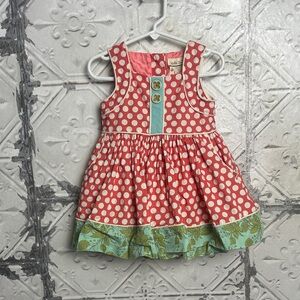Matilda Jane Polka Dot Dress with Green Floral Hem